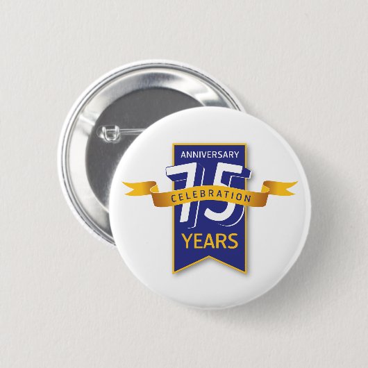 Badge Rond 5 Cm Conception pour le 75e anniversaire (Devant & derrière)