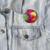 Badge Rond 5 Cm Conception psychédélique d'amour de paix (En situation)
