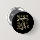 Badge Rond 5 Cm Conception rétro de gym de Benjamin pour le nom (Devant & derrière)