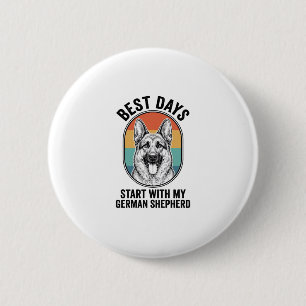 Badge Rond 5 Cm Conception Rétro de l'Amant de Chien de Berger All