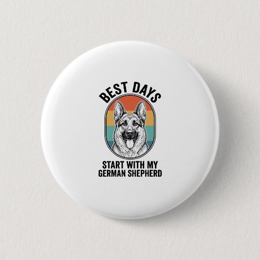 Badge Rond 5 Cm Conception Rétro de l'Amant de Chien de Berger All (Devant)
