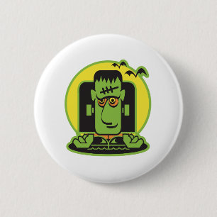 Badge Rond 5 Cm conception rétro frankenstein