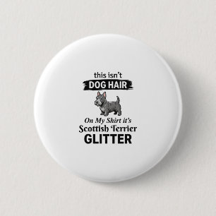 Badge Rond 5 Cm Conception Scottish Terrier Pailleté Amateur de Ch