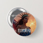 Badge Rond 5 Cm Conception splendide du 4 juillet - Feux d'artific (Devant & derrière)