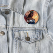 Badge Rond 5 Cm Conception splendide du 4 juillet - Feux d'artific (En situation)