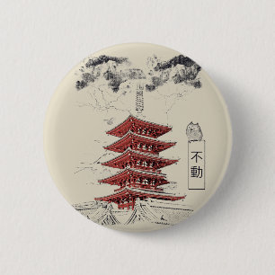 Badge Rond 5 Cm Conception traditionnelle de streetwear japonais i