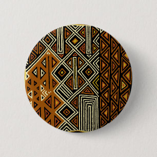 Badge Rond 5 Cm Conception Tribale Africaine Kuba