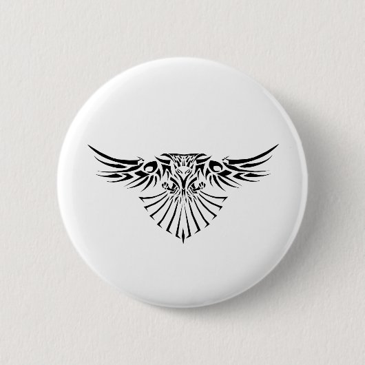 Badge Rond 5 Cm Conception tribale de tatouage de faucon (Devant)