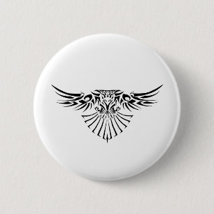 Badge Rond 5 Cm Conception tribale de tatouage de faucon
