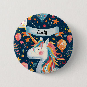 Badge Rond 5 Cm Conception Unicorne pour enfants