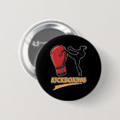 Badge Rond 5 Cm Conception unique de gant de boxe de kickboxing (Devant & derrière)