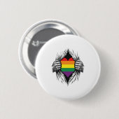 Badge Rond 5 Cm Conception vectorielle de chemise déchirée de fier (Devant & derrière)