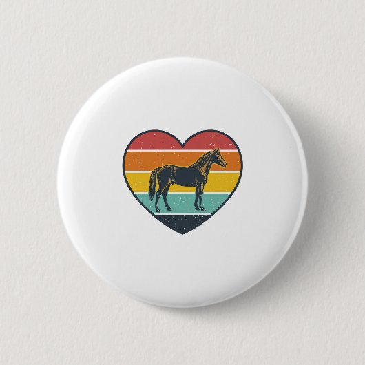 Badge Rond 5 Cm Conception vectorielle de cheval de coeur de couch (Devant)