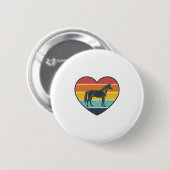 Badge Rond 5 Cm Conception vectorielle de cheval de coeur de couch (Devant & derrière)