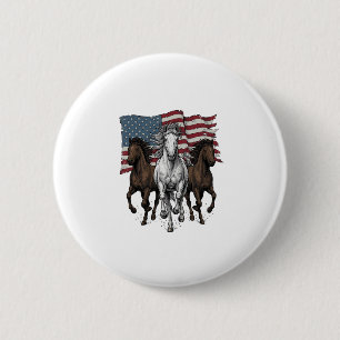 Badge Rond 5 Cm Conception vectorielle de chevaux courant patrioti