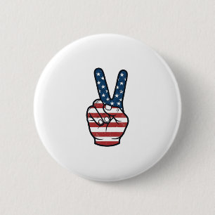 Badge Rond 5 Cm Conception vectorielle de main de signe de paix pa