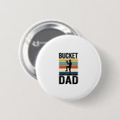 Badge Rond 5 Cm Conception vectorielle de papa seau Baseball Rétro (Devant & derrière)
