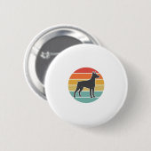 Badge Rond 5 Cm Conception vectorielle de silhouette de chien au c (Devant & derrière)