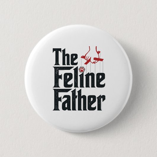 Badge Rond 5 Cm Conception vectorielle d'humour de chat de père fé (Devant)