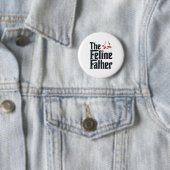 Badge Rond 5 Cm Conception vectorielle d'humour de chat de père fé (En situation)