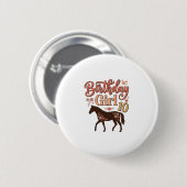 Badge Rond 5 Cm Conception vectorielle florale de cheval 10 pour f (Devant & derrière)