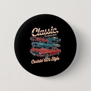Badge Rond 5 Cm Conception vintage De Voiture Clic Voiture 60s Pou