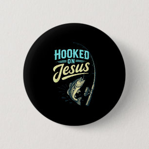 Badge Rond 5 Cm conception vintage Jésus foi poisson pêche