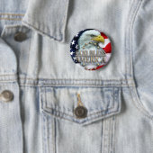 BADGE ROND 5 CM CONCEPTIONS CHRÉTIENNES D'AMÉRICAIN (En situation)