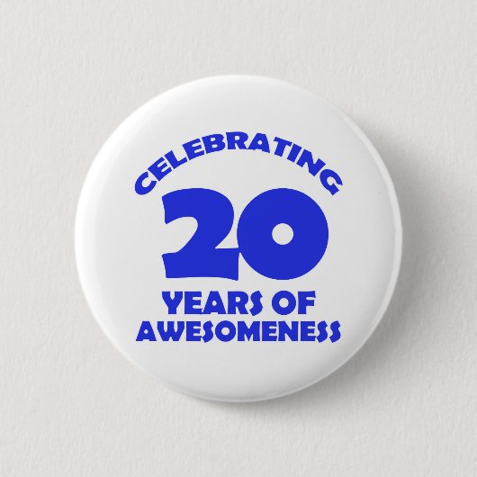 BADGE ROND 5 CM CONCEPTIONS D'ANNIVERSAIRE DE 20 ANNÉES (Devant)