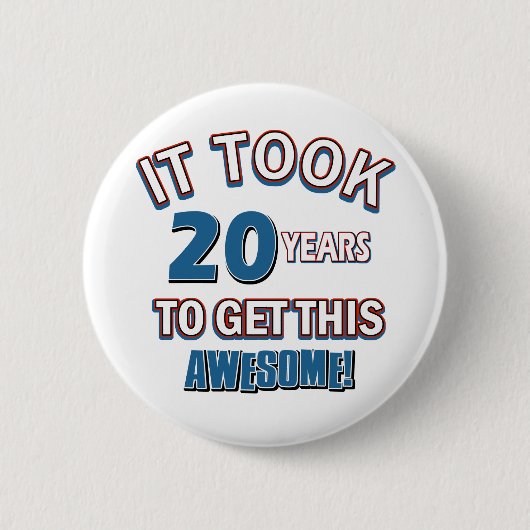 Badge Rond 5 Cm conceptions d'anniversaire de 20 ans (Devant)