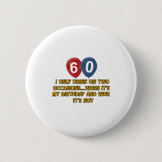Badge Rond 5 Cm conceptions d'anniversaire de 60 ans