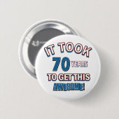 Badge Rond 5 Cm conceptions d'anniversaire de 70 ans (Devant & derrière)