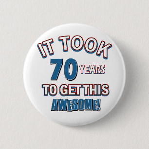 Badge Rond 5 Cm conceptions d'anniversaire de 70 ans