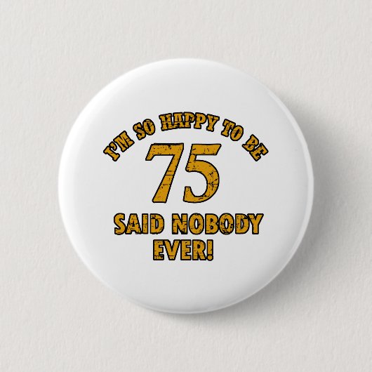 Badge Rond 5 Cm conceptions d'anniversaire de 75 années (Devant)