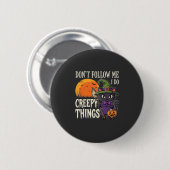 Badge Rond 5 Cm Conceptions de chat de sorcière d'Halloween de cho (Devant & derrière)