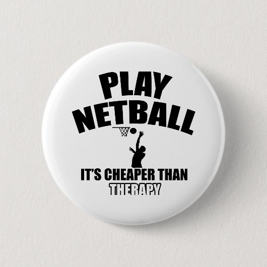 Badge Rond 5 Cm Conceptions de joueur de net-ball (Devant)