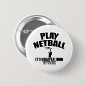 Badge Rond 5 Cm Conceptions de joueur de net-ball (Devant & derrière)
