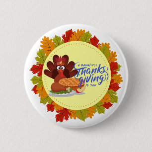 Badge Rond 5 Cm Conceptions de la fête de Thanksgiving