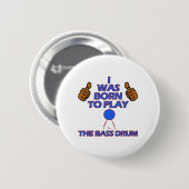 Badge Rond 5 Cm conceptions de musical de tambour bas (Devant & derrière)