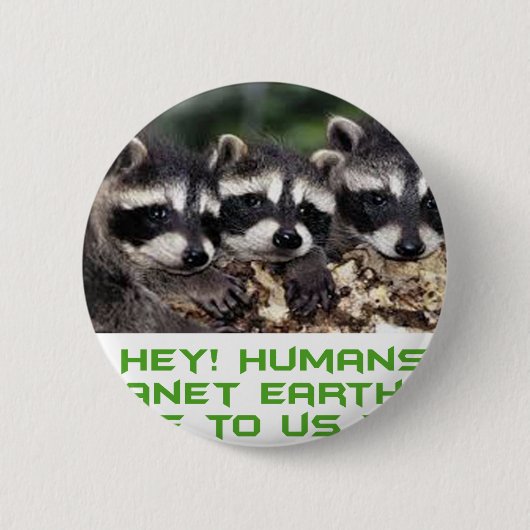 Badge Rond 5 Cm conceptions fraîches de raton laveur (Devant)