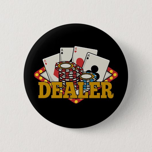 Badge Rond 5 Cm Concessionnaire de casino de poker (Devant)