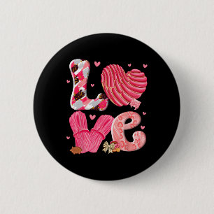 Badge Rond 5 Cm Concha Amour Saint-Valentin Mexicain Pain Sucré Pa