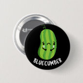 Badge Rond 5 Cm Concombre bleu Funny Sad Veggie Cucumber Pun Dark  (Devant & derrière)
