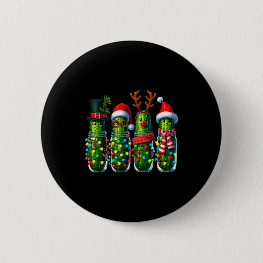 Badge Rond 5 Cm Concombre de Noël Pots de Concombre de Fêtes Père  (Devant)