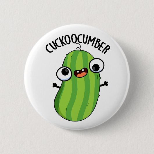 Badge Rond 5 Cm Concombre Funky Veggie Cucumber Pun (Devant)