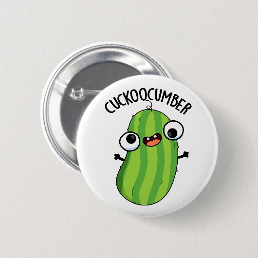 Badge Rond 5 Cm Concombre Funky Veggie Cucumber Pun (Devant & derrière)