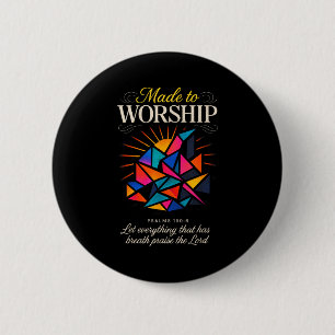 Badge Rond 5 Cm Conçu pour Adorer - Foi Chrétienne Inspirante