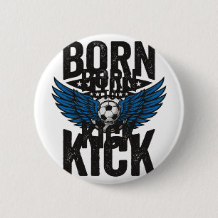 Badge Rond 5 Cm Conçu pour T-Shirt Vintage de Football à Ailes Né