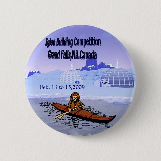 Badge Rond 5 Cm Concurrence de bâtiment d'igloo (Devant)