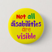 Badge Rond 5 Cm Conditions cachées et sensibilisation aux handicap (Devant)